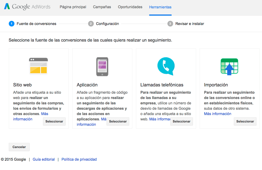 Conversiones de Google AdWords Conversiones Adwords